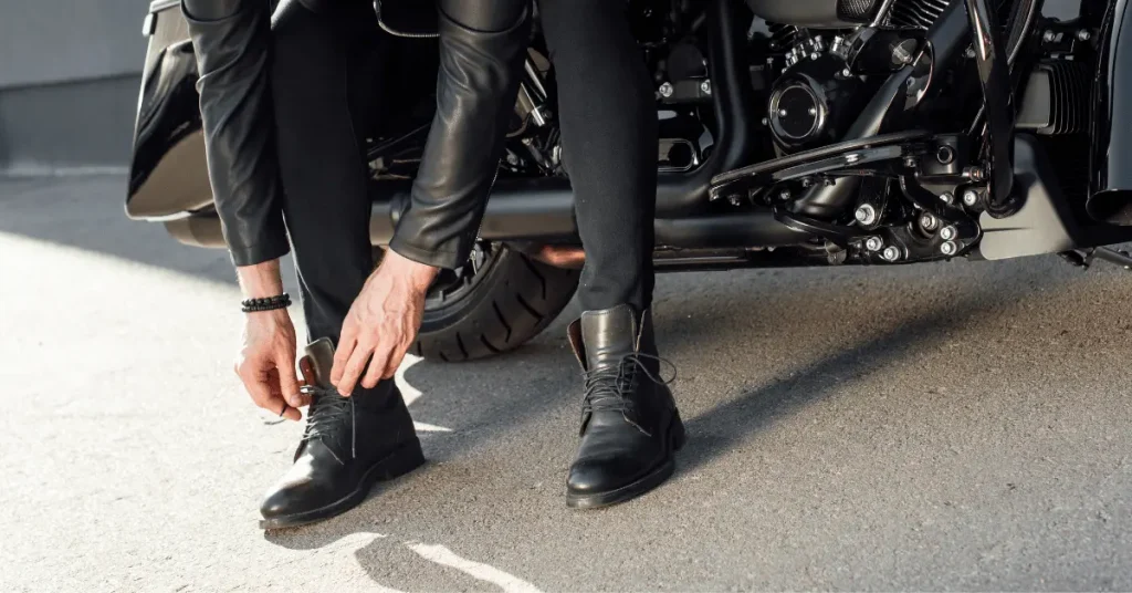 Wearing normal boots are not good while riding a motorcycle.